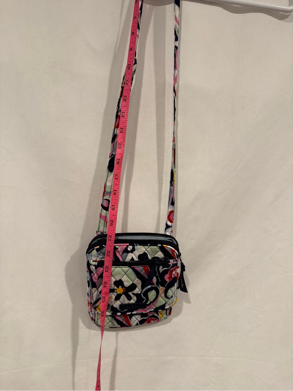 Vera Bradley Quilted Floral Crossbody in Black, Pink, White and Red
